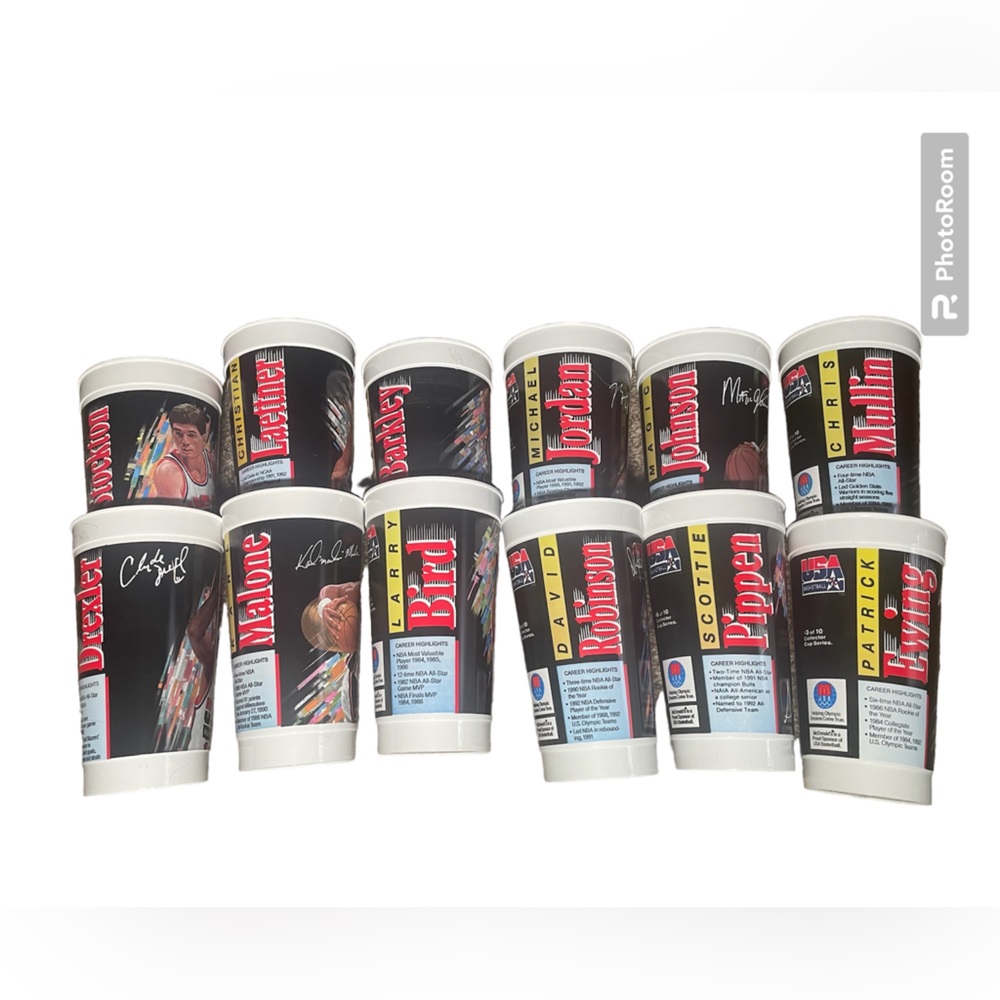 Basketball Dream Team Olympic collectors cups set of 10 + 2 bonus  1992